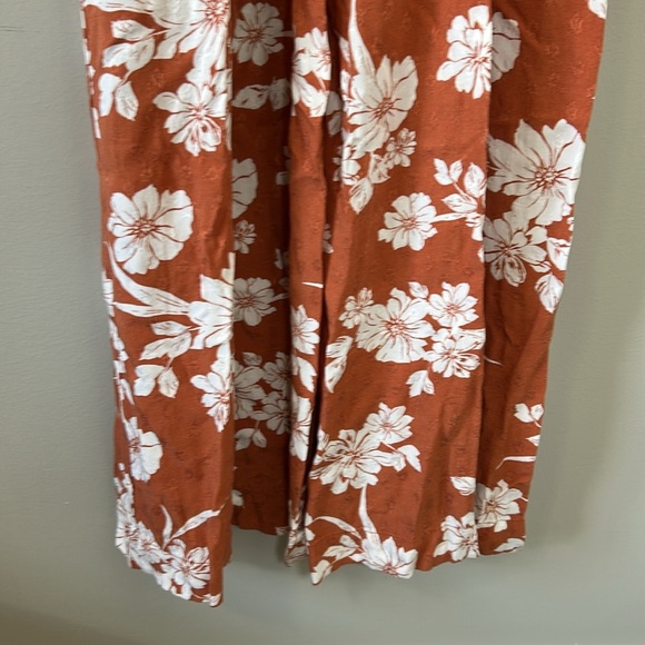 Anthropologie Dolan Nancy Jumpsuit Brown Floral Short Sleeve Wide Leg Boho Sz S - Picture 12 of 16